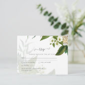 Carte Postale Budget blanc Roses Dusty Mariage bleu (Debout devant)