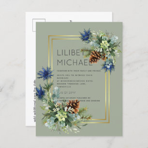 Carte Postale BUDGET Blue Thistle Eucalyptus Mariage Wonderland