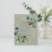 Carte Postale BUDGET Blue Thistle Eucalyptus Mariage Wonderland (Debout devant)