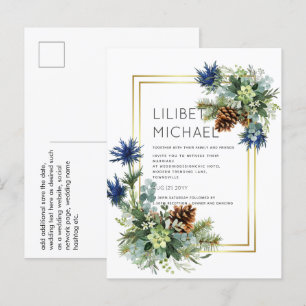 Carte Postale BUDGET Blue Thistle Eucalyptus Mariage Wonderland