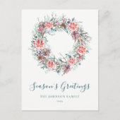 Carte Postale Budget Bonnes Fêtes de verdure hivernale (Devant)