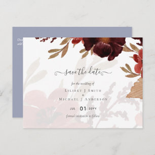 Carte Postale Budget Bourgogne Orange Chute Mariage Floral