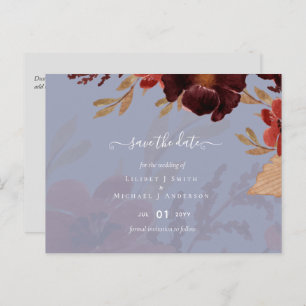 Carte Postale Budget Bourgogne Orange Chute Mariage Floral