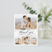 Carte Postale Budget Collage Mariage Merci Coeur de script (Debout devant)