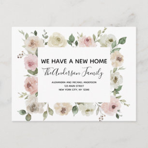 Carte Postale Budget Déplacement Faire-part Dusty rose Floral Po