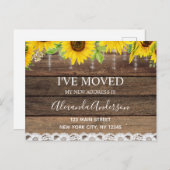 Carte Postale Budget Déplacement Faire-part Tournesol rustique B (Devant / Derrière)