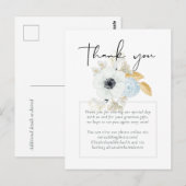 Carte Postale Budget du Merci de Mariage de la Marine White Gold (Devant / Derrière)