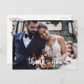 Carte Postale Budget du Merci de Mariage photo simple script (Devant / Derrière)