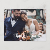 Carte Postale Budget du Merci de Mariage photo simple script (Devant)