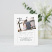 Carte Postale Budget du Merci Mariage de PHOTO simple élégance (Debout devant)