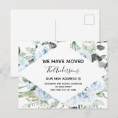 Carte Postale Budget Dusty Blue Floral Moving Faire-part (Devant / Derrière)