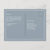 Carte Postale Budget Dusty Blue Monochrome Mariage RSVP (Dos)