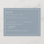 Carte Postale Budget Dusty Blue Monochrome Mariage RSVP (Devant)