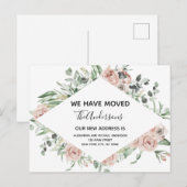 Carte Postale Budget Dusty Rose Floral Moving Faire-part (Devant / Derrière)