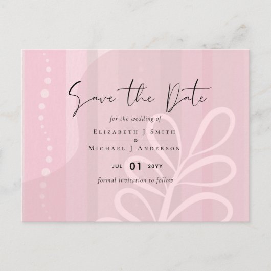 Carte Postale Budget Dusty rose moderne Mariage Abstrait (Devant)