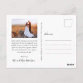 Carte Postale Budget Elegant 3 Photo Collage Mariage Merci (Dos)