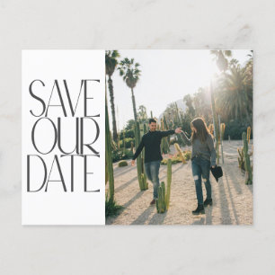 Carte Postale Budget Elegant Photo Mariage moderne Enregistrer l