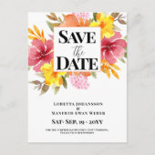 Carte Postale Budget Enregistrer la date Floral (Devant)