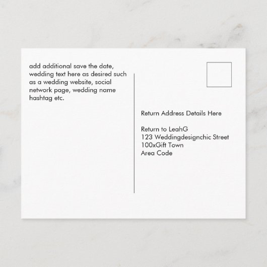 Carte Postale BUDGET Eucalyptus Mariage du feuillage vert (Dos)