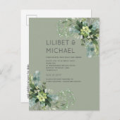 Carte Postale BUDGET Eucalyptus Mariage du feuillage vert (Devant / Derrière)