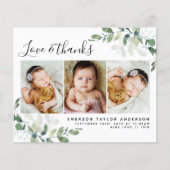 Carte Postale Budget Eucalyptus Photo Baby Merci (Devant)