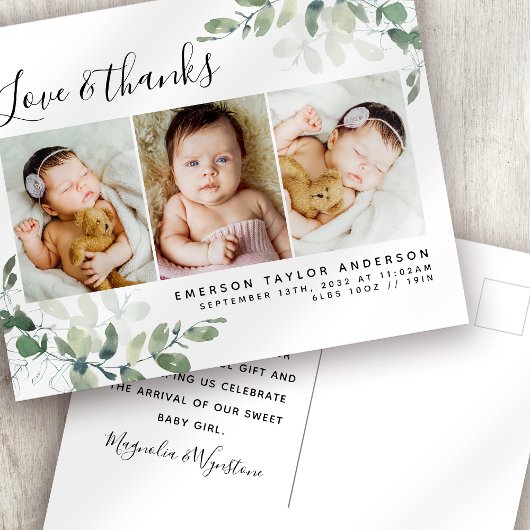 Carte Postale Budget Eucalyptus Photo Baby Merci