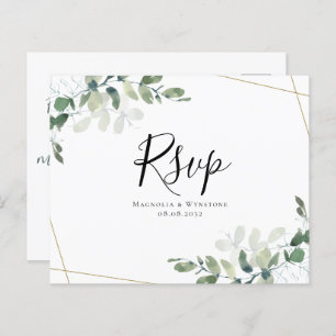Carte postale Budget Eucalyptus Wedding RSVP