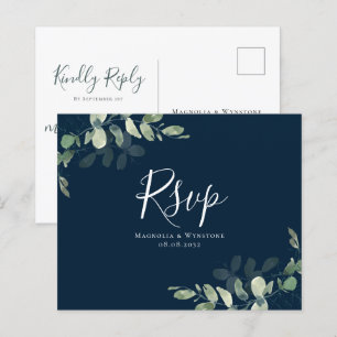 Carte postale Budget Eucalyptus Wedding RSVP