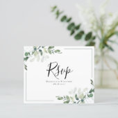 Carte postale Budget Eucalyptus Wedding RSVP (Debout devant)