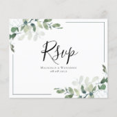 Carte postale Budget Eucalyptus Wedding RSVP (Devant)