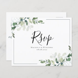Carte postale Budget Eucalyptus Wedding RSVP