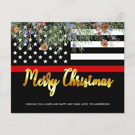 Carte postale Budget Firefighter Joyeux Noël (Devant)