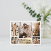 Carte Postale Budget Gold Photo Collage Mariage Merci (Debout devant)