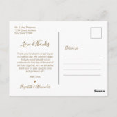 Carte Postale Budget Gold Photo Collage Mariage Merci (Dos)