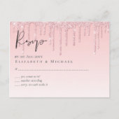 Carte Postale Budget Joli mariage fille RSVP Parties scintillant (Devant)