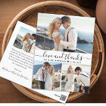 Carte Postale Budget Love et Merci 3 Mariage photo Merci<br><div class="desc">Budget Elegant Style Main Lettré "Amour et merci" Script 3 Photo Collage Mariage carte postale Merci. Modèle minimaliste mariage avec 3 photo sur le devant et une photo sur le dos. Avec le texte "Amour et merci" dans une police de script de typographie ou de typographie à main tourbillonnant avec...</div>