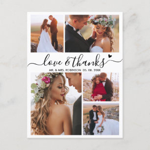 Carte Postale Budget Love et Merci Collage Mariage Merci