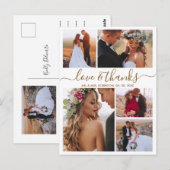 Carte Postale Budget Love et Merci Collage Mariage Merci (Devant / Derrière)