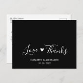 Carte Postale Budget Love et Merci Script Mariage Merci (Devant / Derrière)
