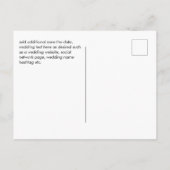 Carte Postale BUDGET Mariage d'hiver automnal bleu paon et Bour (Dos)