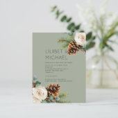 Carte Postale BUDGET Mariage d'hiver Eucalyptus Roses de verdure (Debout devant)