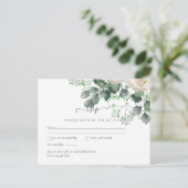 Carte Postale Budget Mariage Feuille de White Roses Sage Eucalyp (Debout devant)