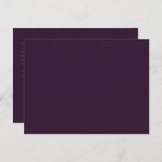 Carte Postale BUDGET Mariage PLUM PURPLE Monochrome Simple (Devant / Derrière)
