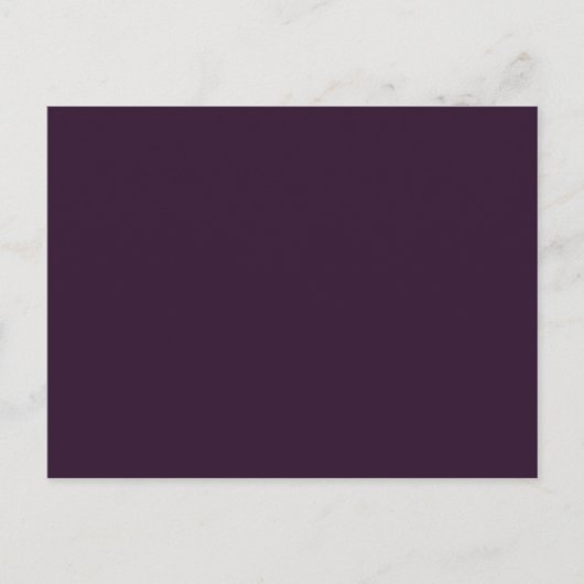 Carte Postale BUDGET Mariage PLUM PURPLE Monochrome Simple (Devant)