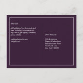 Carte Postale BUDGET Mariage PLUM PURPLE Monochrome Simple (Dos)