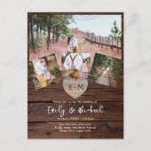 Carte Postale Budget Mariage rustique invite Collage photo moder (Devant)