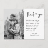 Carte Postale Budget Modern Love Script Mariage Photo Merci (Devant)