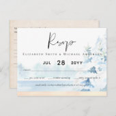 Carte Postale BUDGET Montagnes neigeuses Hiver Lac Trees (Devant / Derrière)