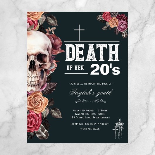 Carte Postale Budget "Mort de sa vingtaine" 30e anniversaire inv