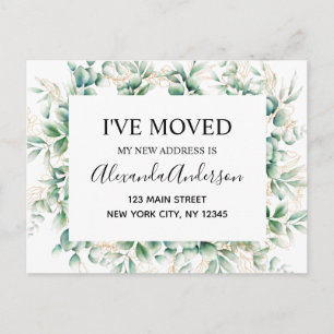 Carte Postale Budget Moving Announcement Eucalyptus Greenery